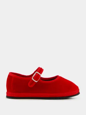 Mary Jane Bambino in Red Refosco Velvet