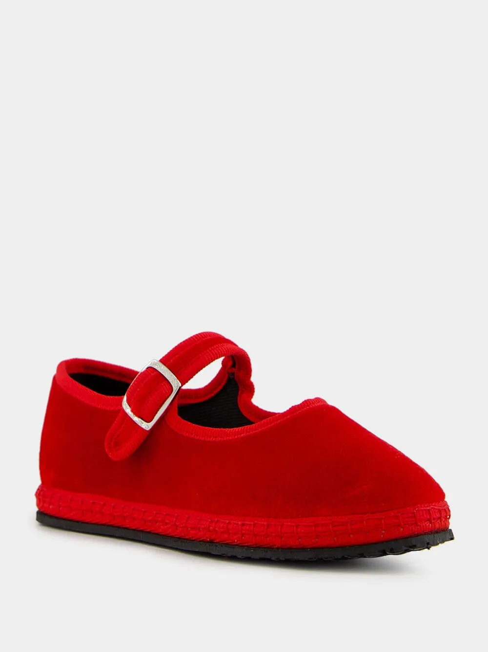 Mary Jane Bambino in Red Refosco Velvet