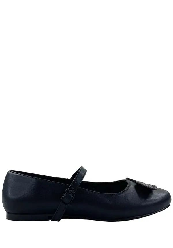 Mary Jane Bat All Black | FLATS*