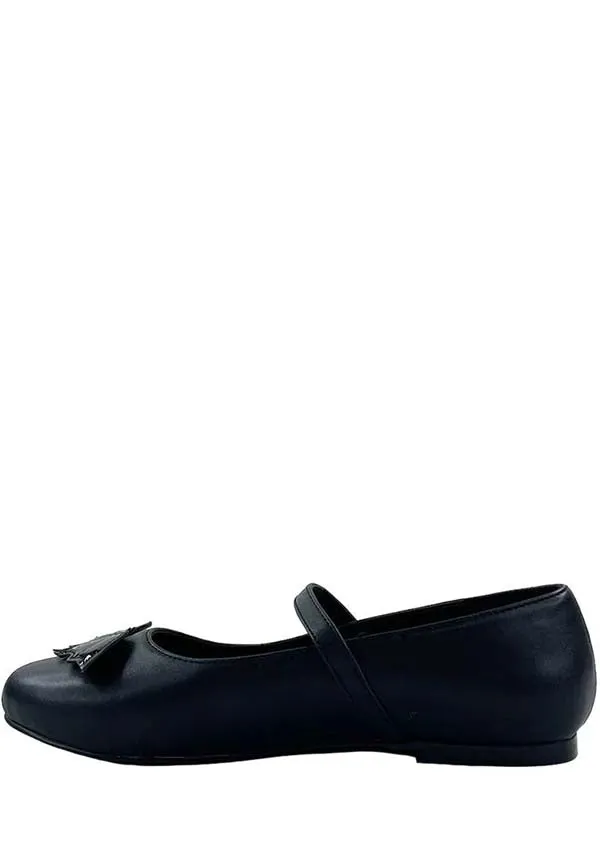 Mary Jane Bat All Black | FLATS*