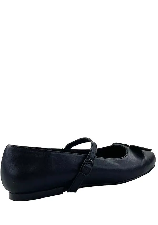 Mary Jane Bat All Black | FLATS*