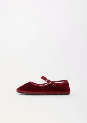 Mary Jane Paj Velvet Ness  Burgundy