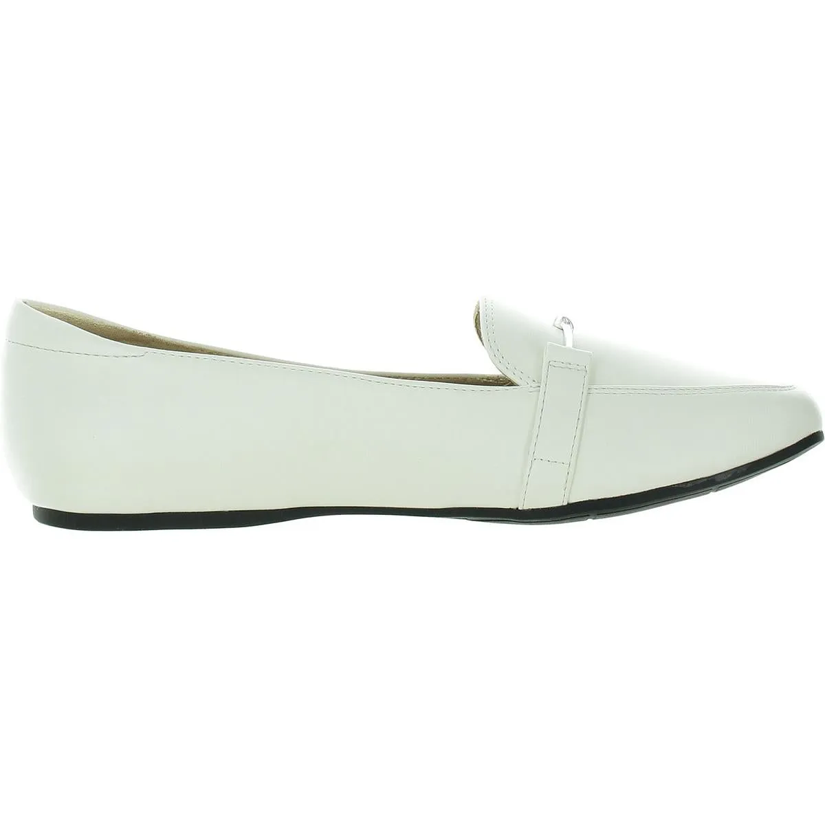 Meera Womens Embellished Faux Leather Loafers