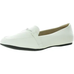 Meera Womens Embellished Faux Leather Loafers