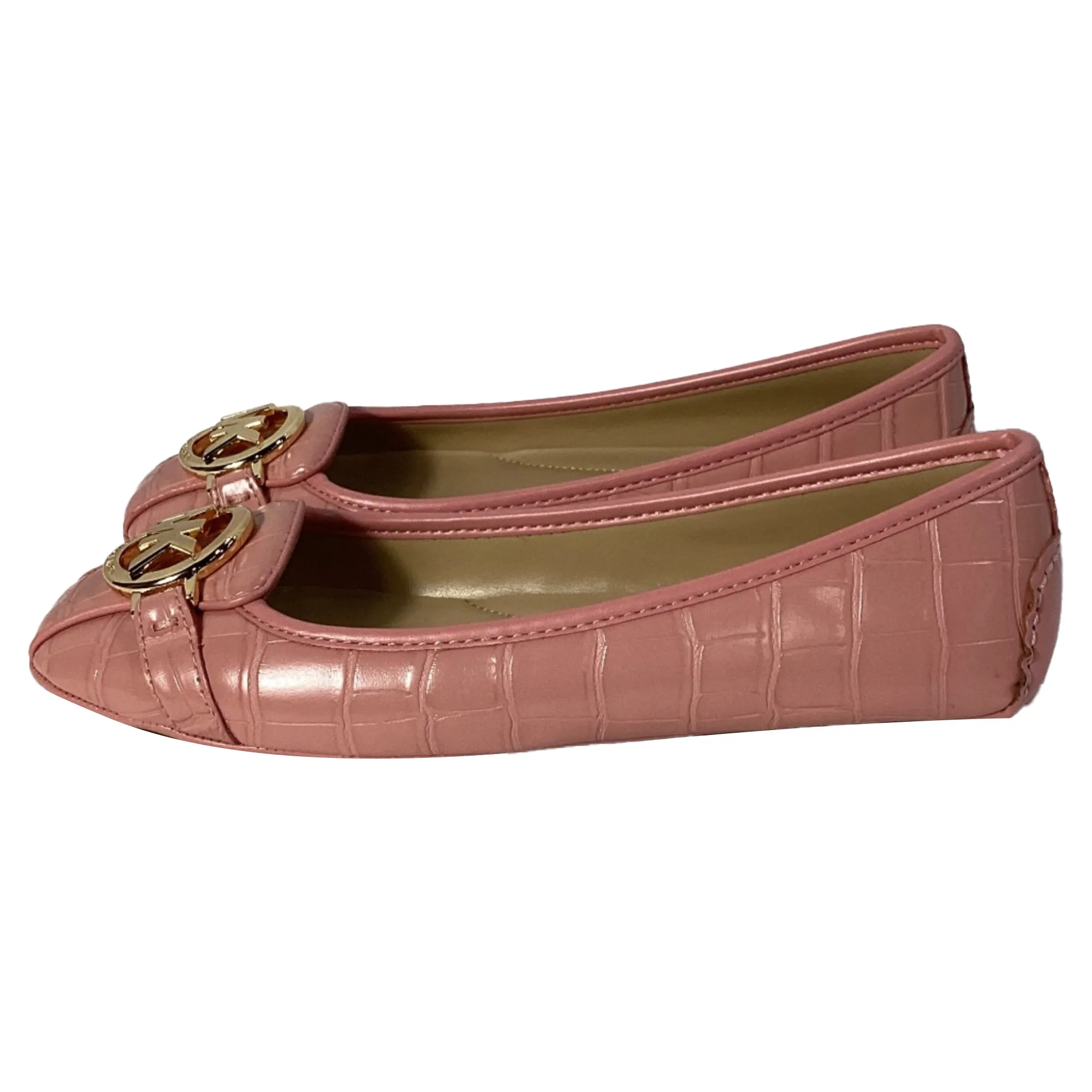 Michael Kors Fulton Moccasin in Primrose Pink  Crocodile Embossed Leather