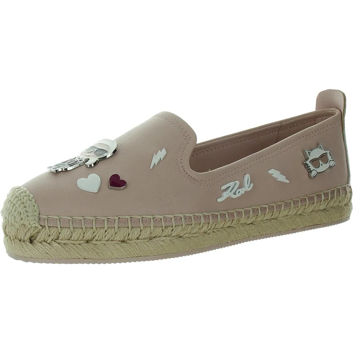 MICHAELA Womens Faux Leather Wedge Espadrilles
