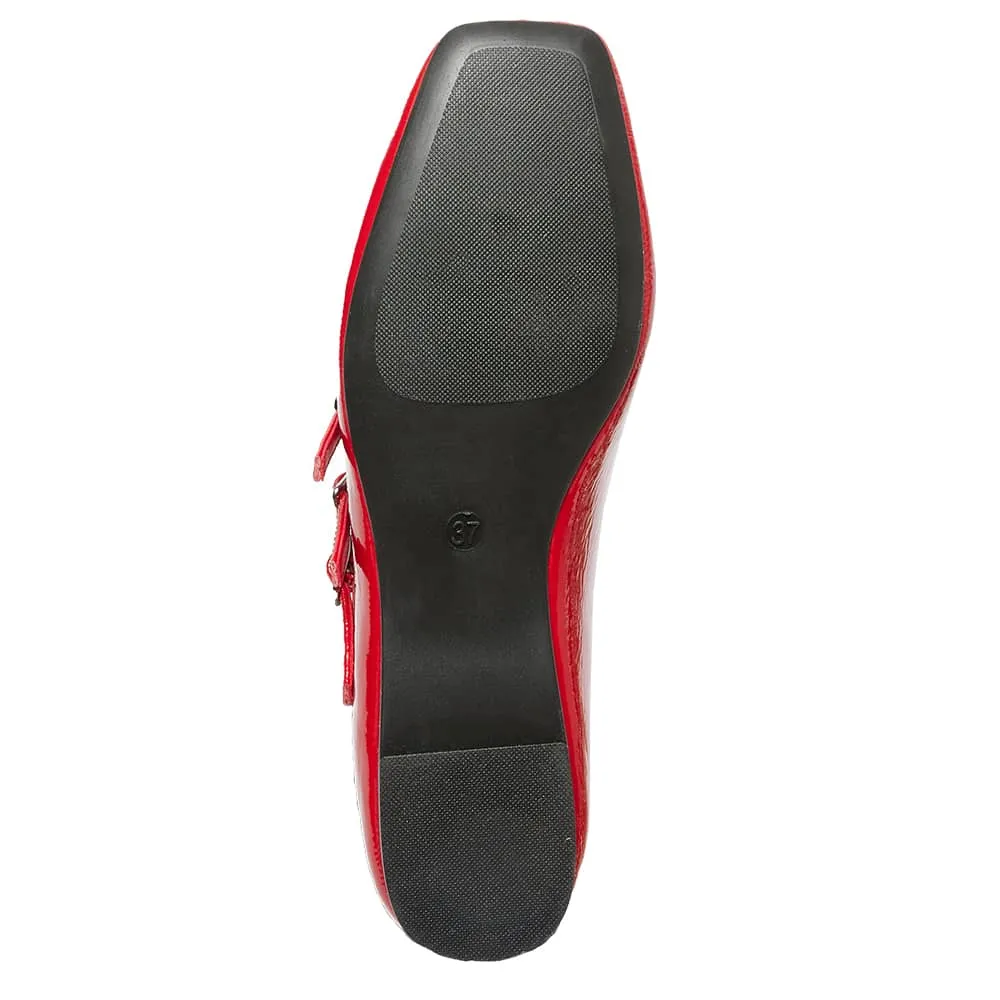 Millie Flat in Red Patent