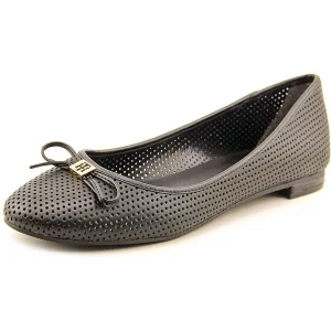 Mirella Womens Bow Leather Ballet Flats