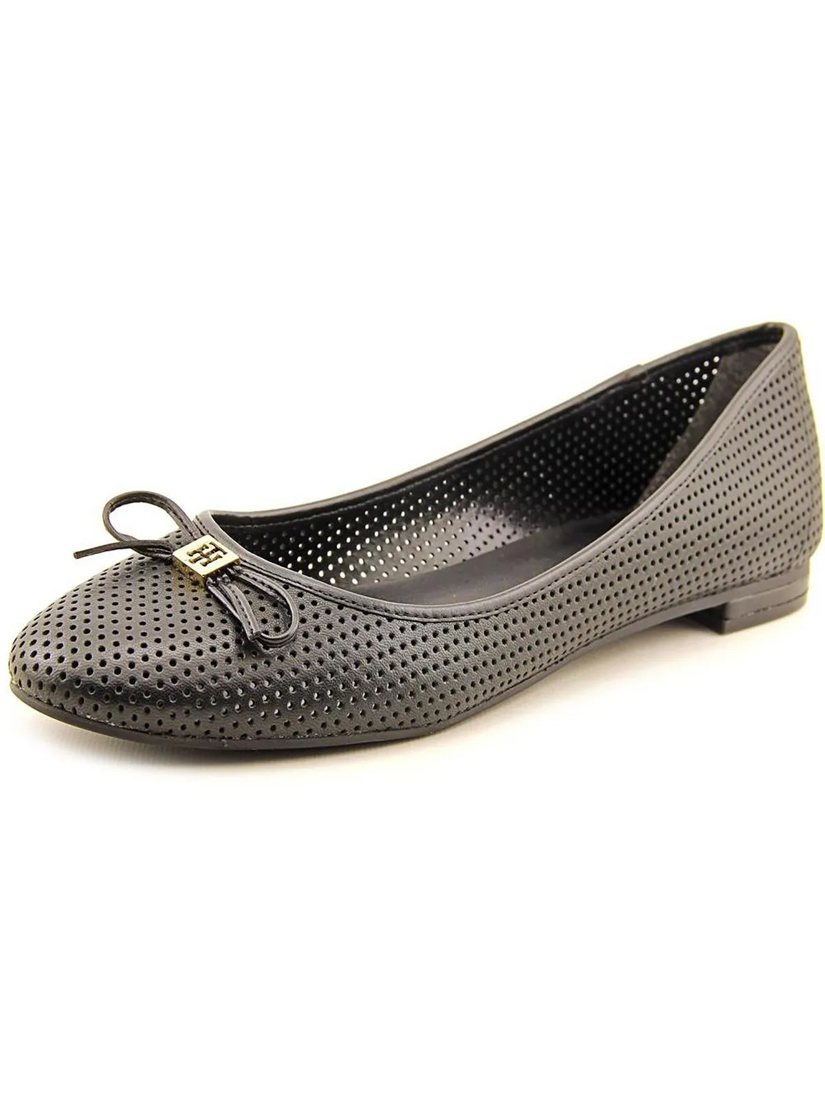 Mirella Womens Bow Leather Ballet Flats