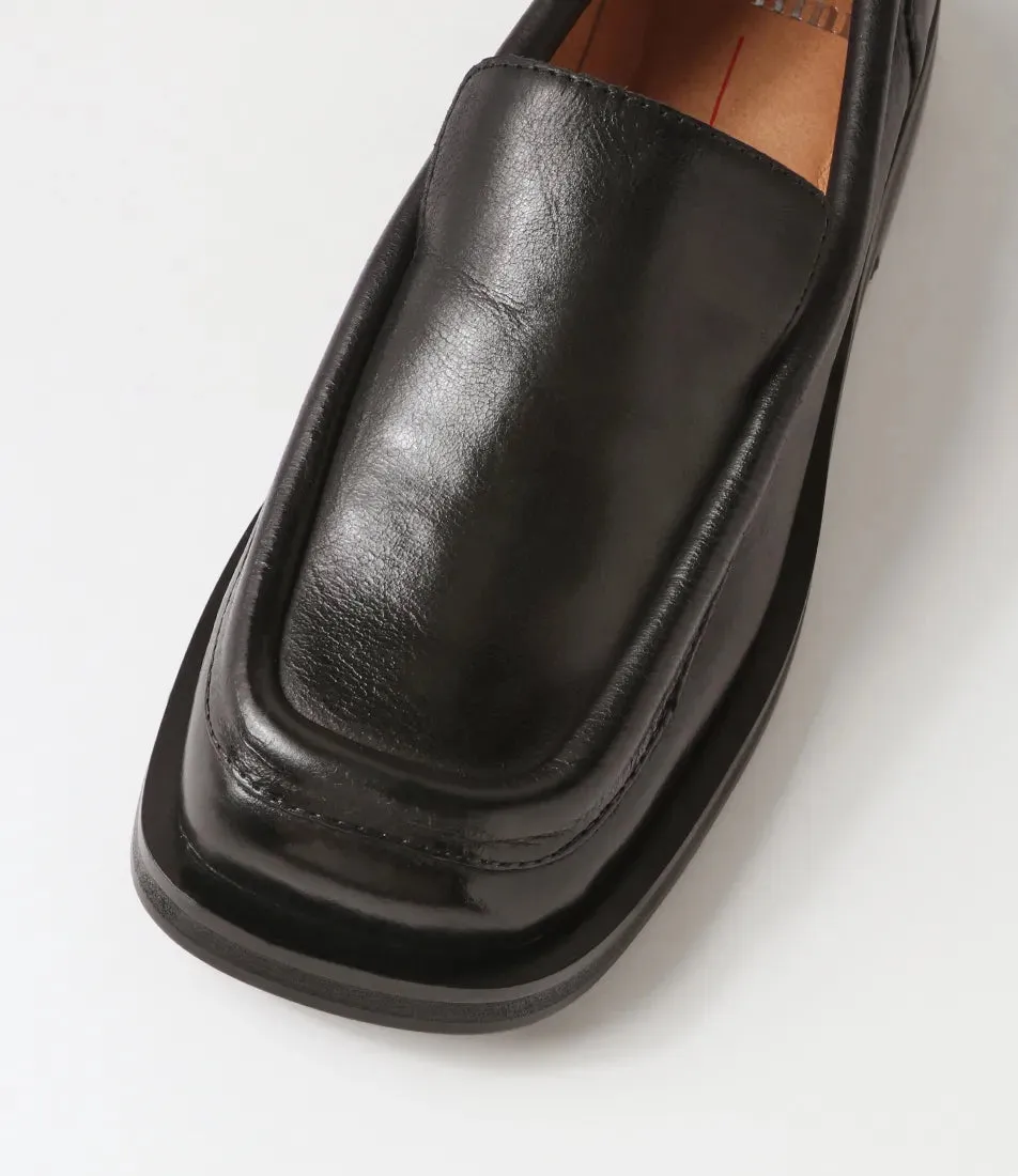 Mollini Penelopy Black Leather Loafers - LAST PAIR size 39