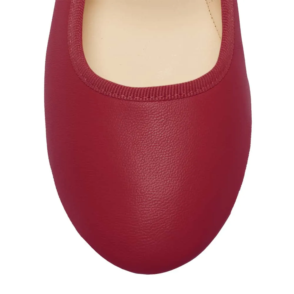 Molly Flat in Red Leather