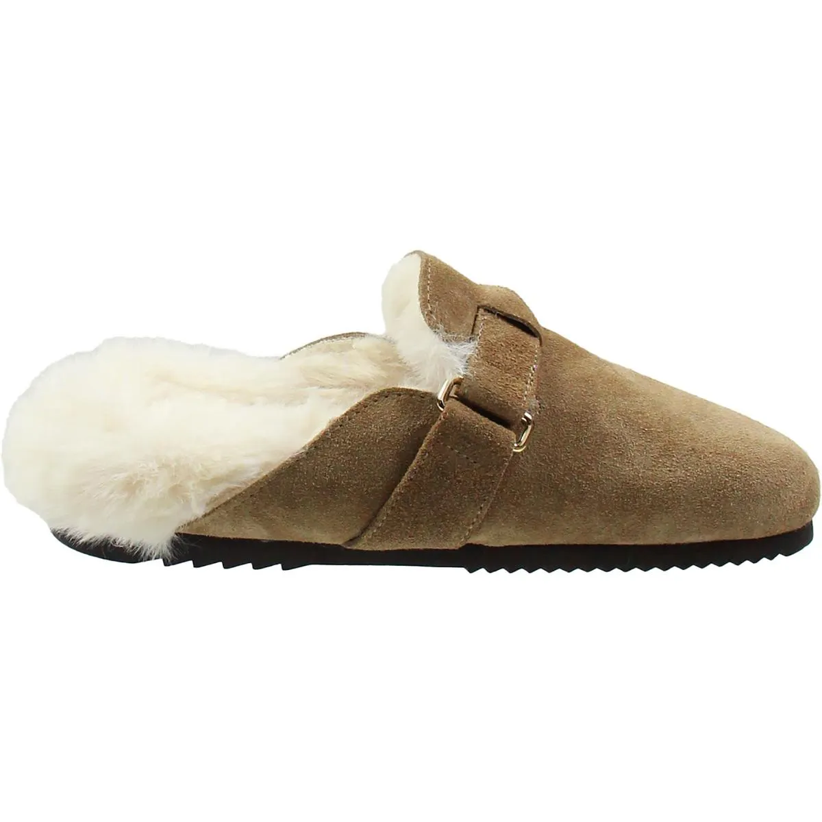 Money Womens Faux Fur Lined Suede Mules