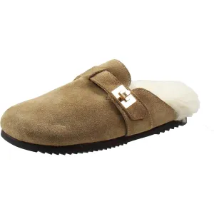 Money Womens Faux Fur Lined Suede Mules