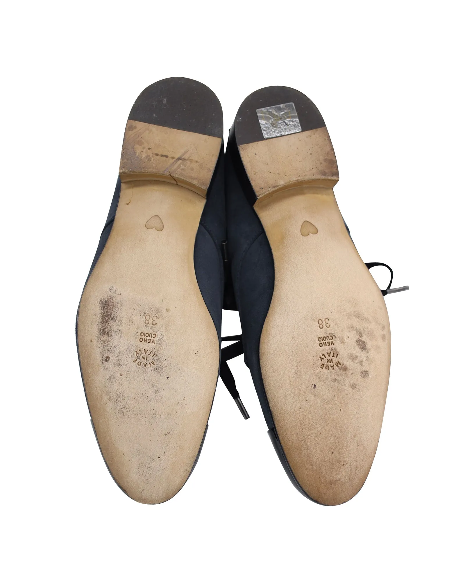 Moschino Lace-Up Oxfords in Navy Blue Suede