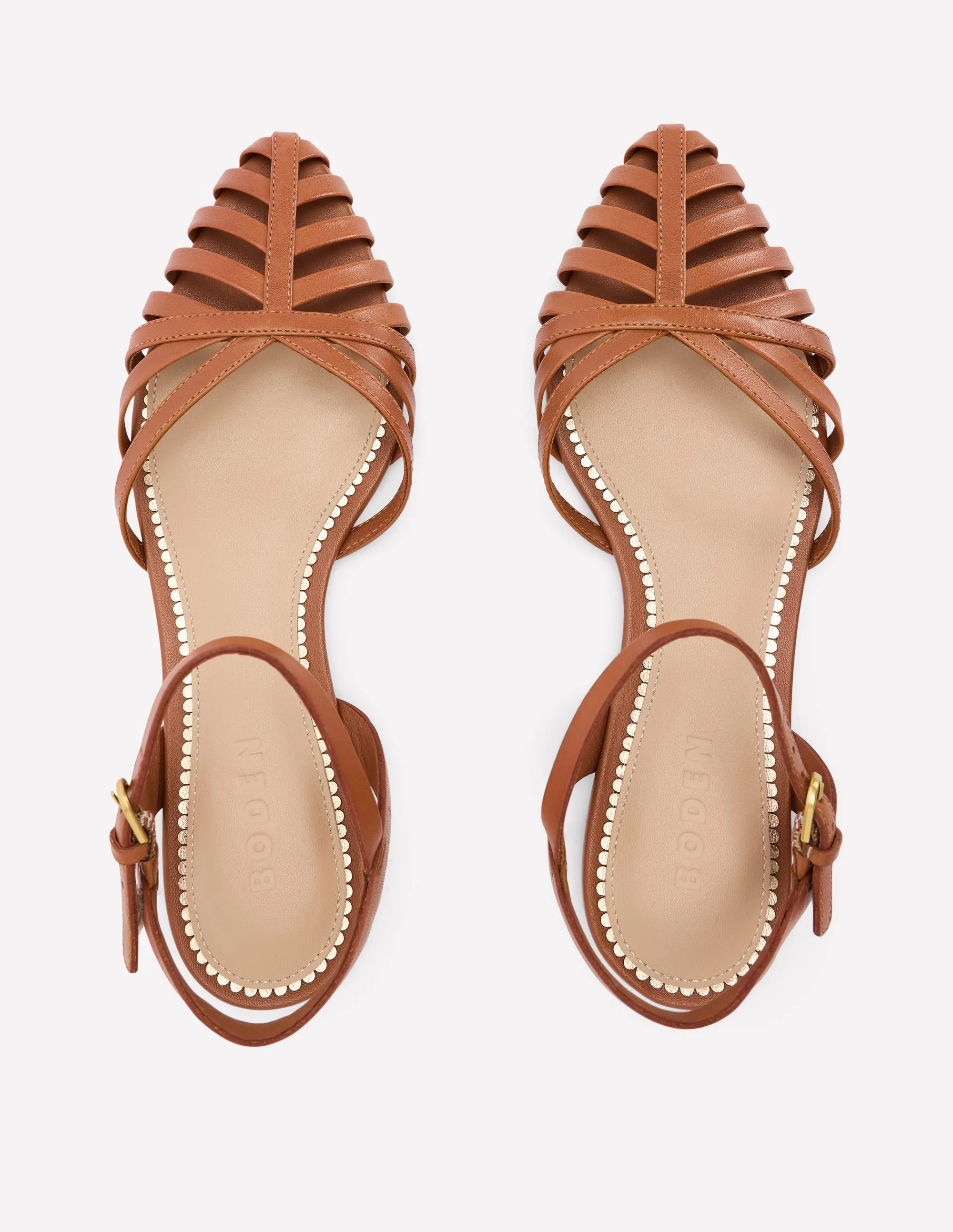 Multi Strap Pointed Sandals-Tan