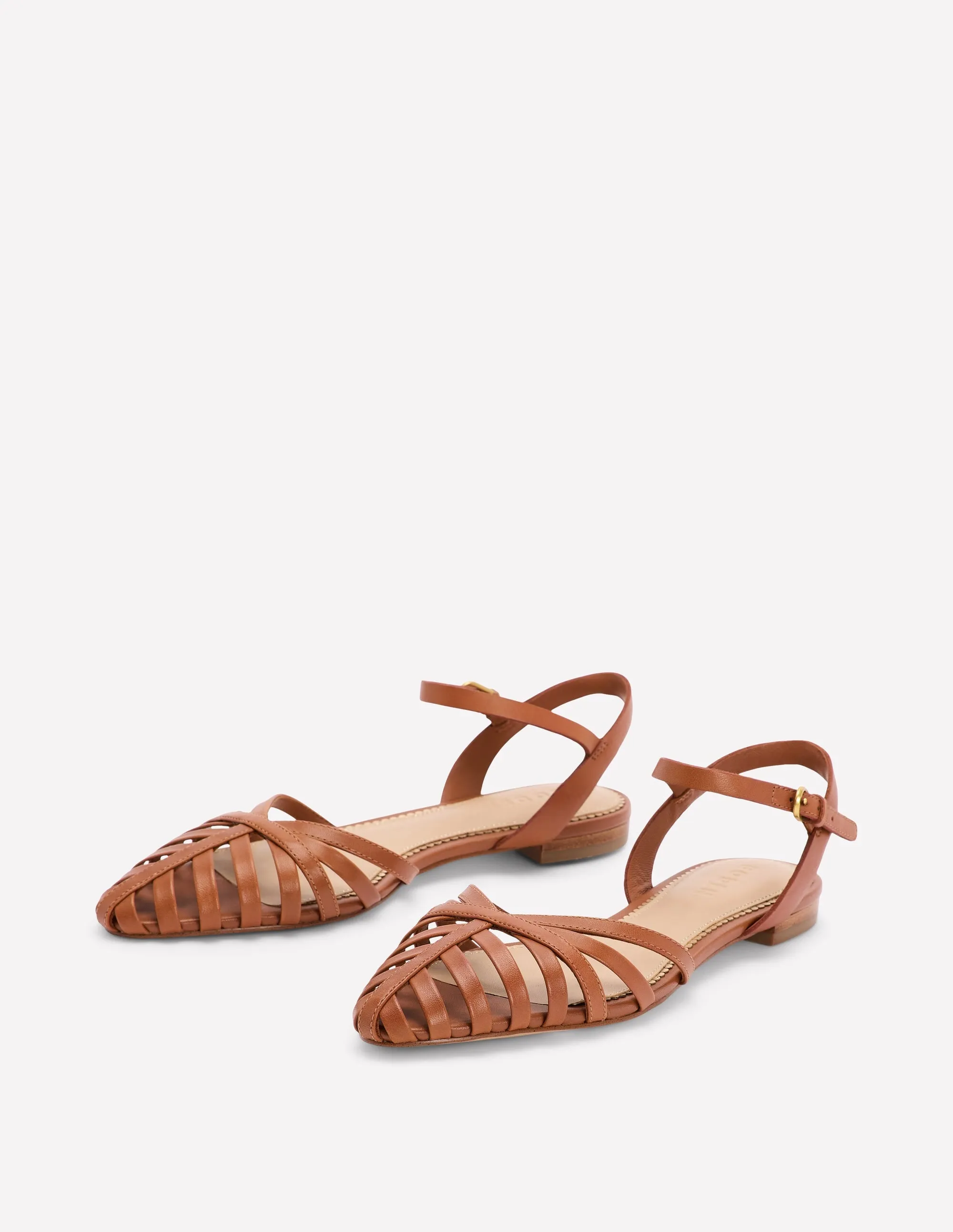 Multi Strap Pointed Sandals-Tan