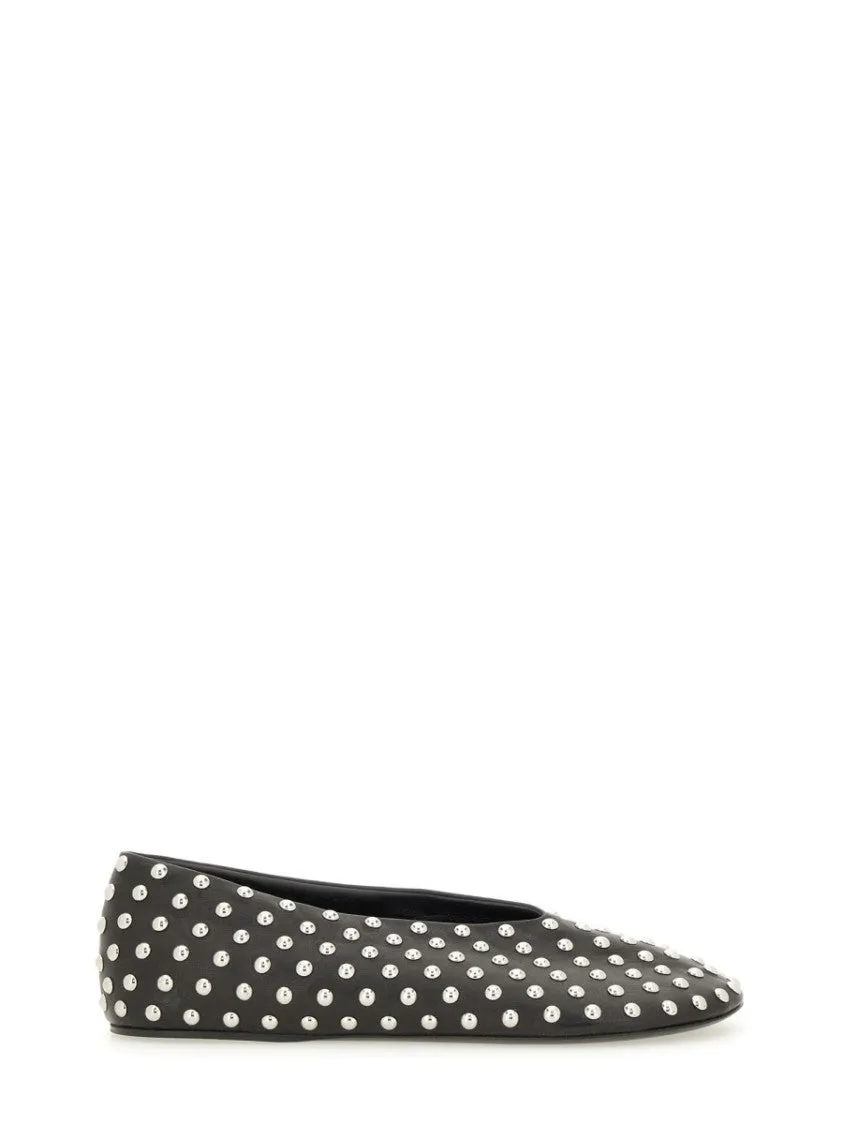 Nappa Ballerina Flats With Metallic Studs