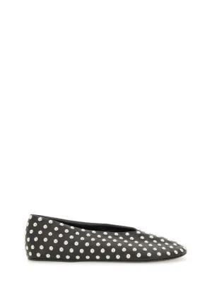 Nappa Ballerina Flats With Metallic Studs