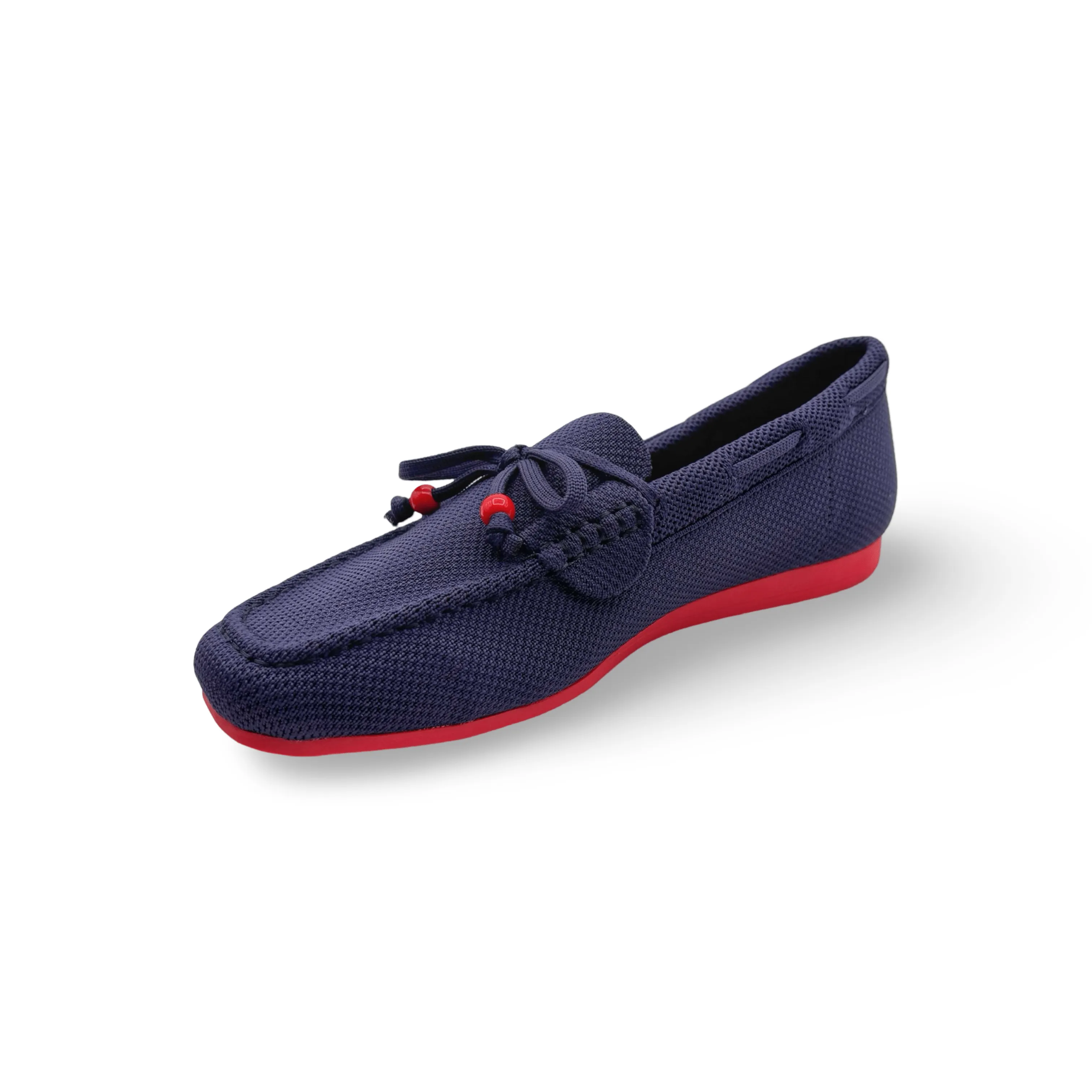 Neve Navy Knit Fabric Loafer