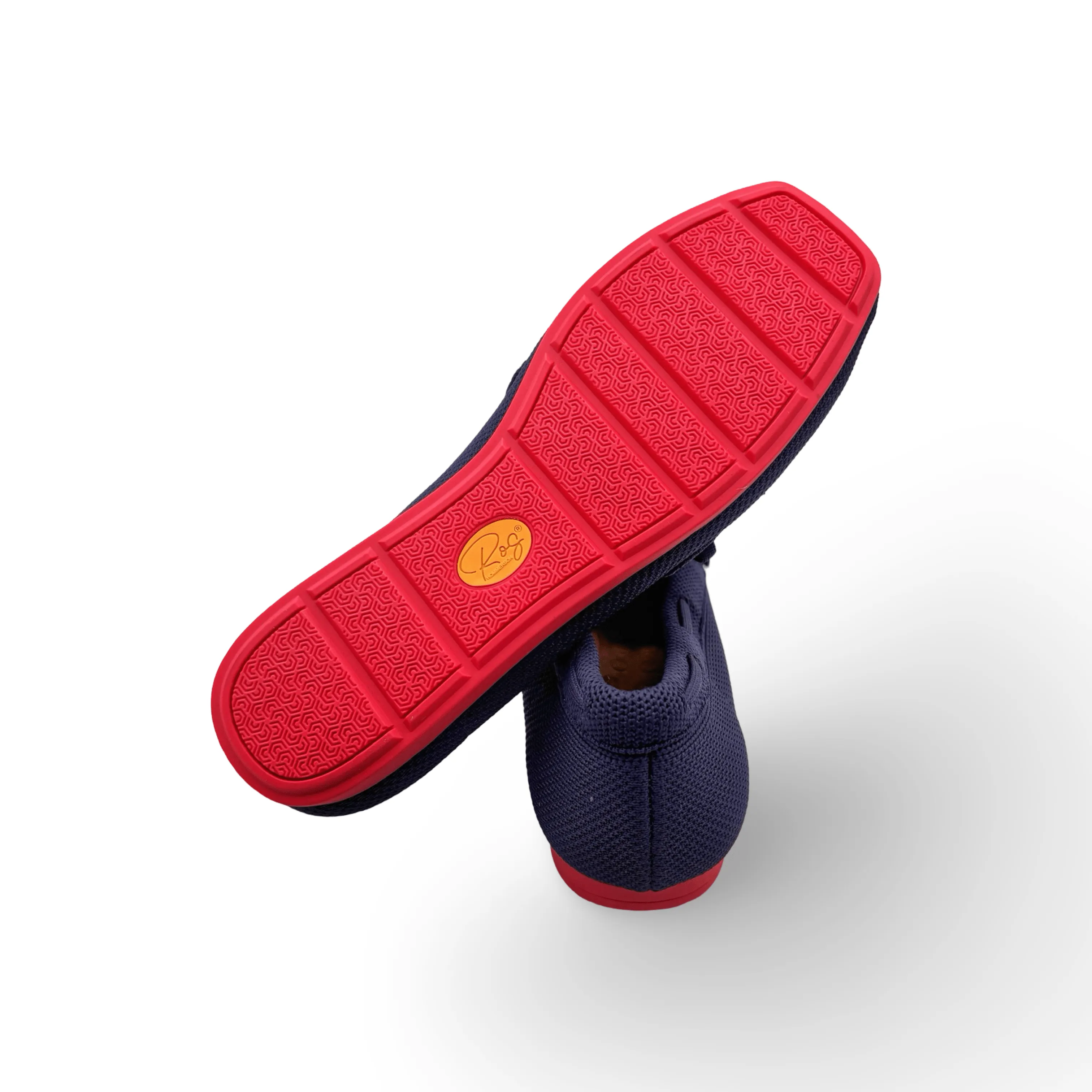 Neve Navy Knit Fabric Loafer
