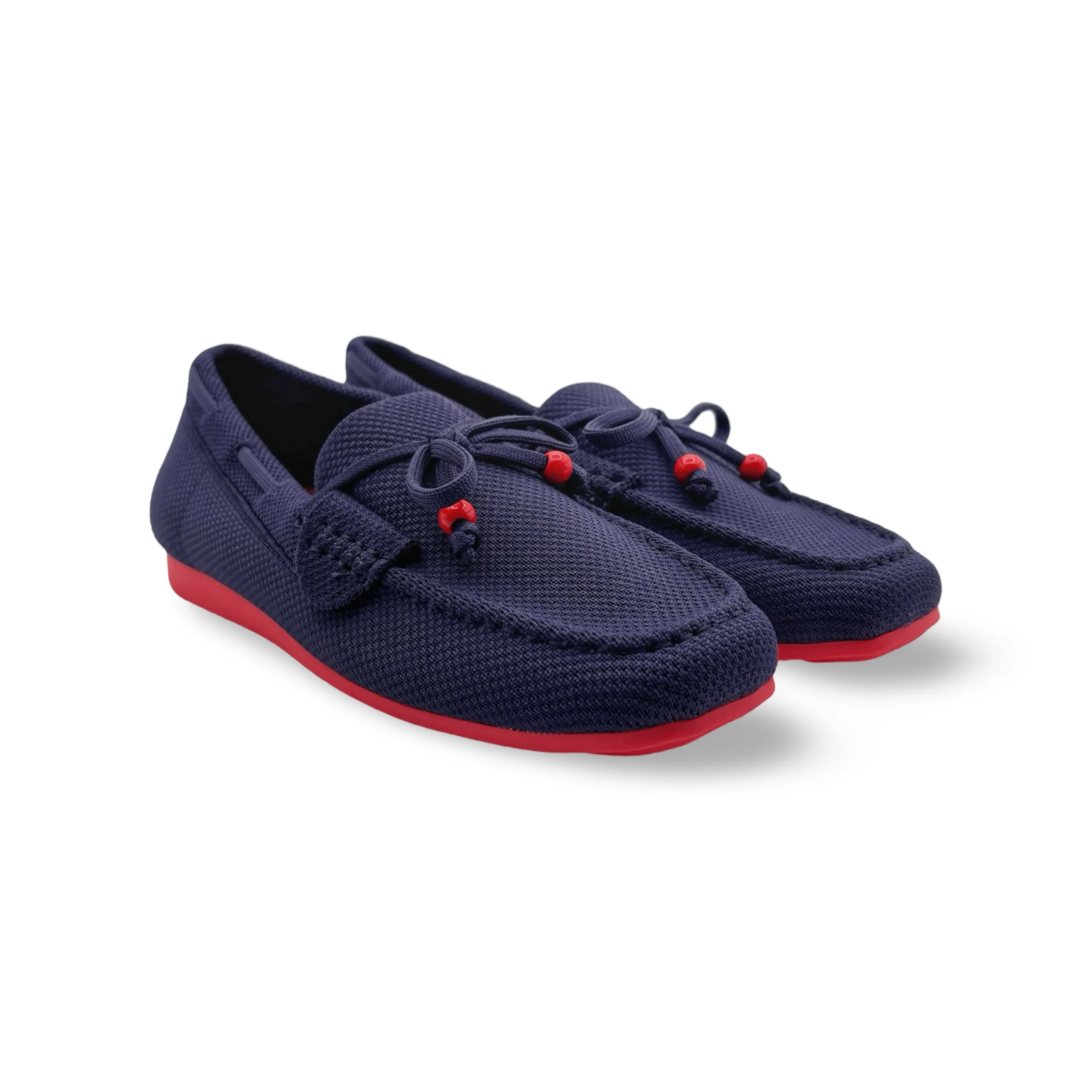 Neve Navy Knit Fabric Loafer