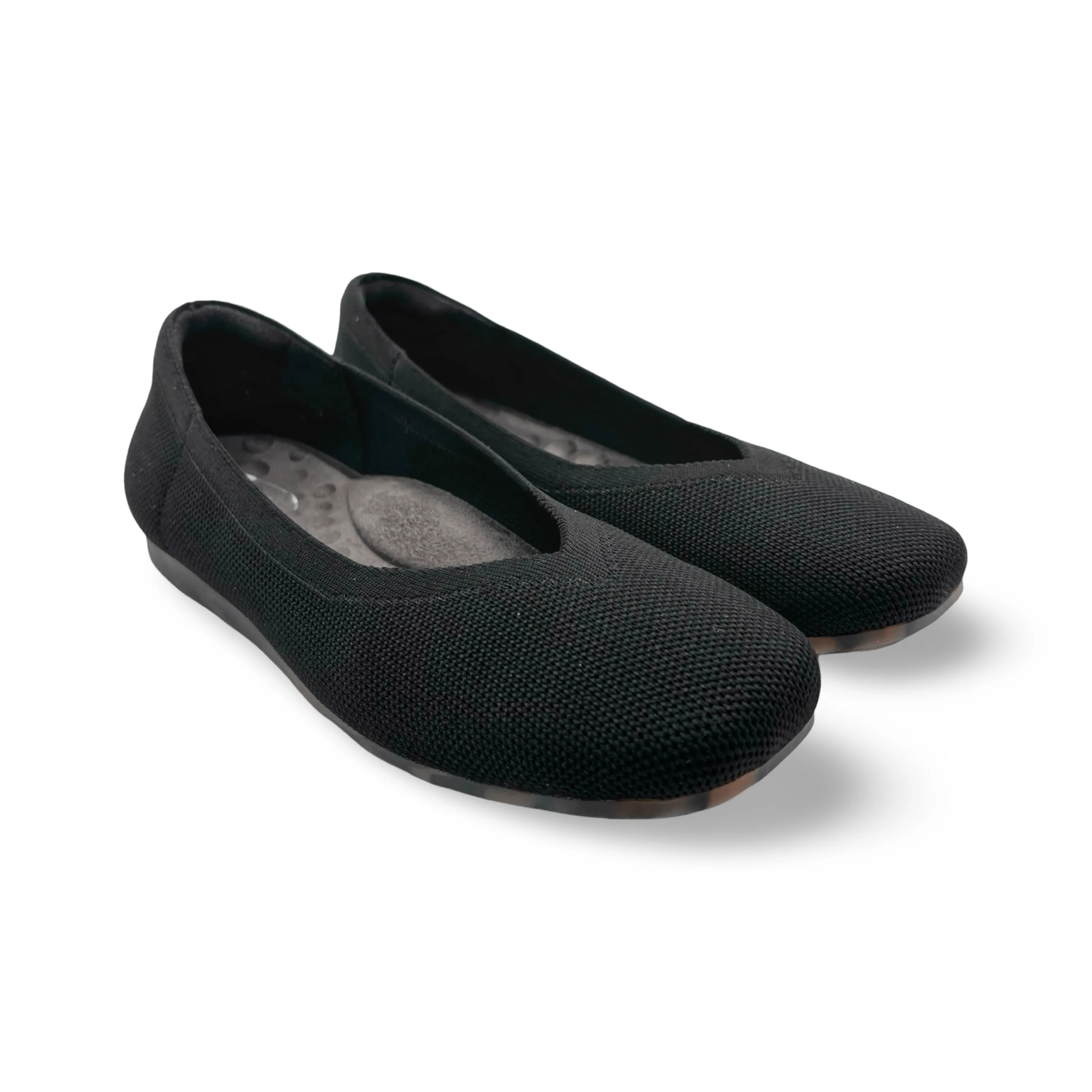 Niki Black Knit Fabric Flat