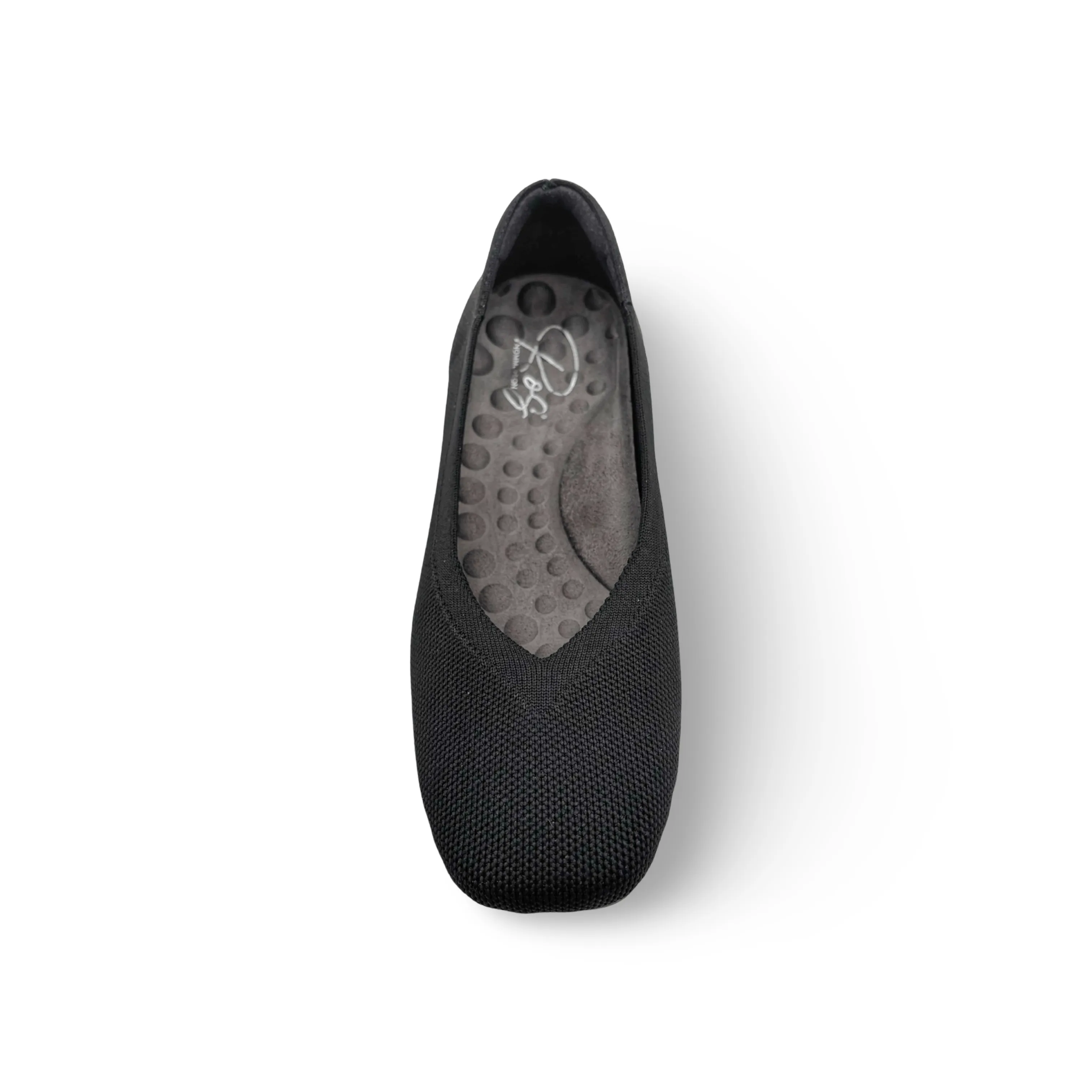 Niki Black Knit Fabric Flat