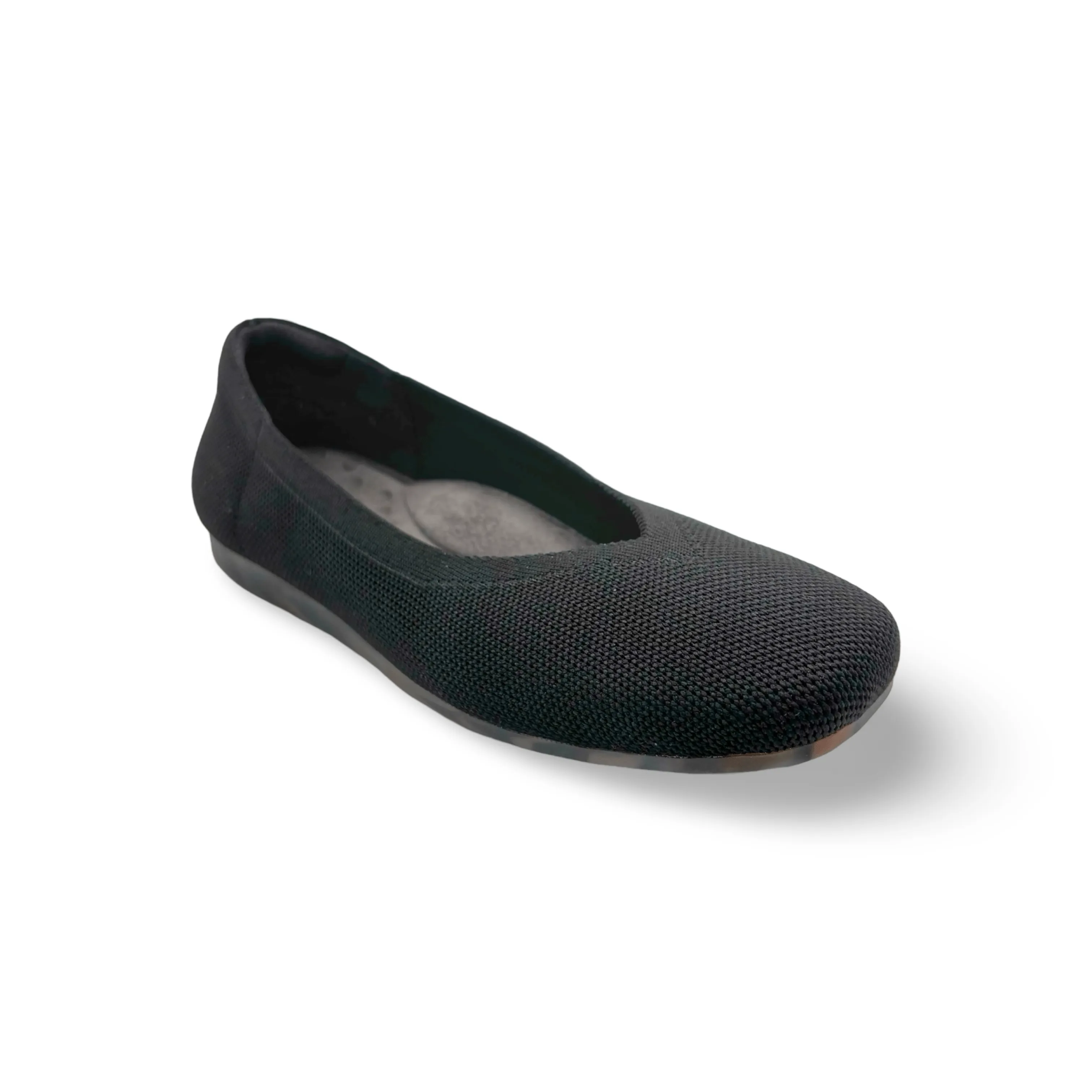 Niki Black Knit Fabric Flat