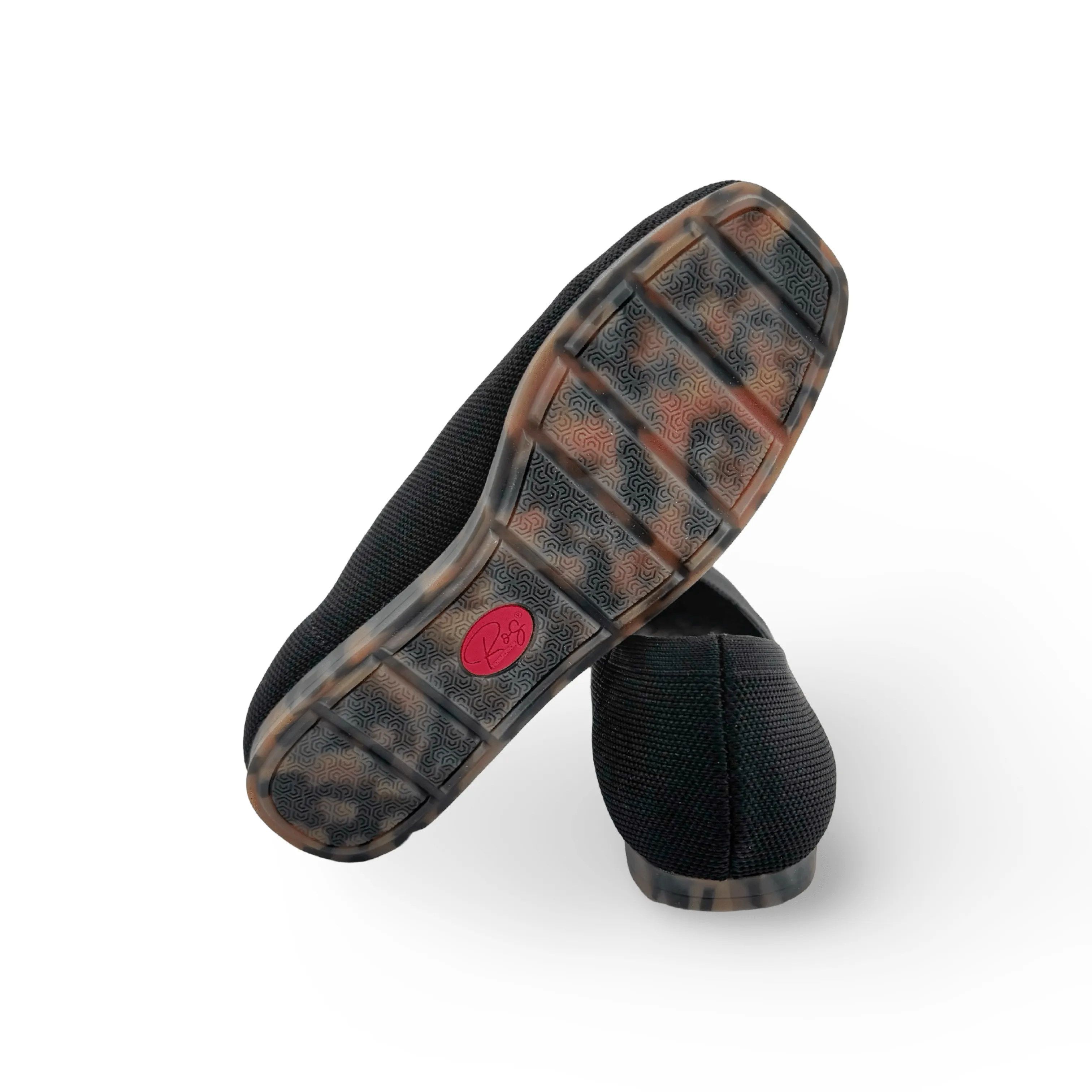 Niki Black Knit Fabric Flat