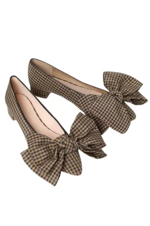 Noa Bow Flat In Brown