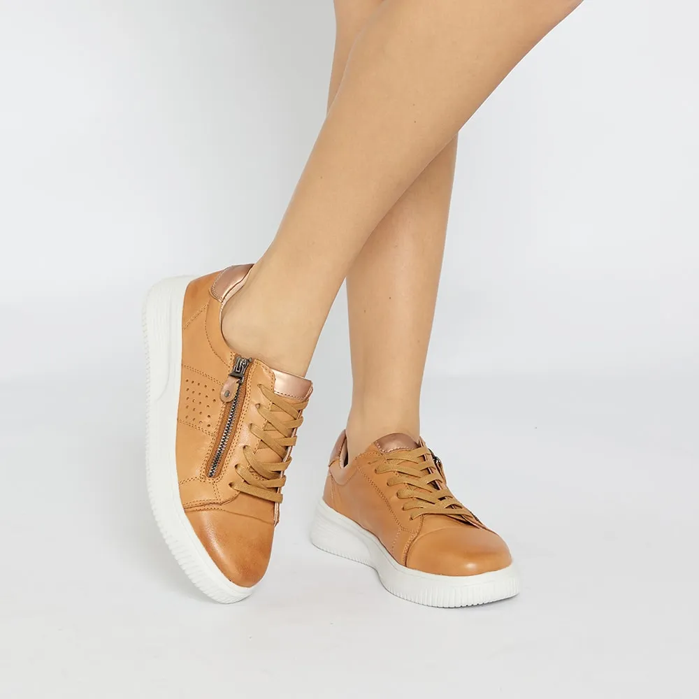 Novella Sneaker in Tan Leather