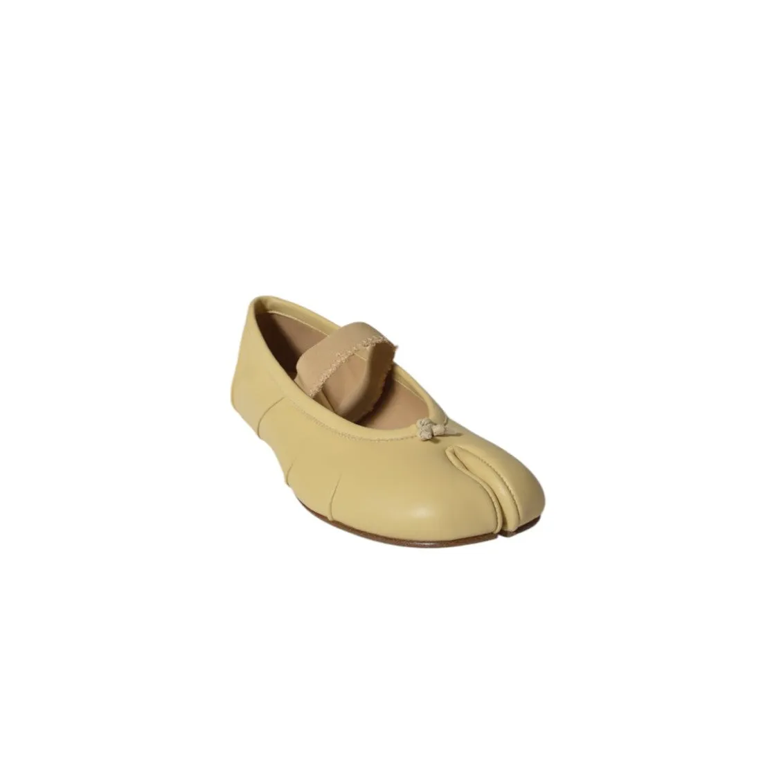 Nude Leather Tabi Flats
