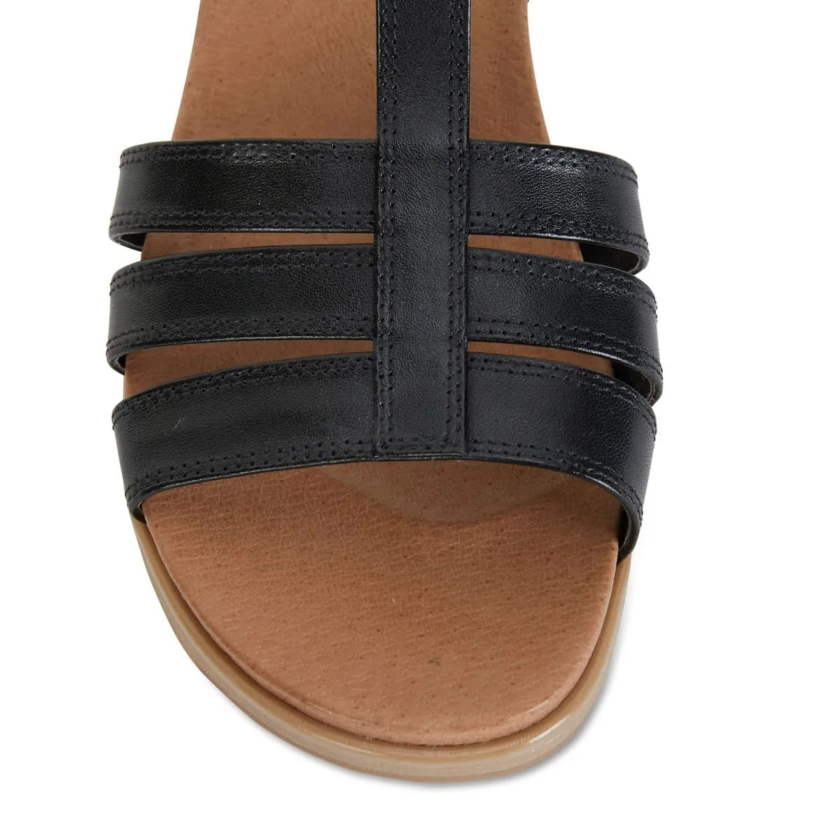 Ohio Sandal in Black Leather