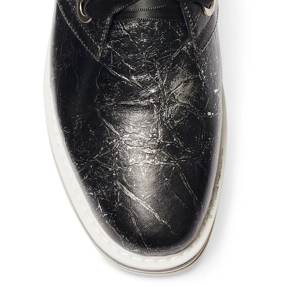 Oklahoma Brogue in Black Crinkle Leather