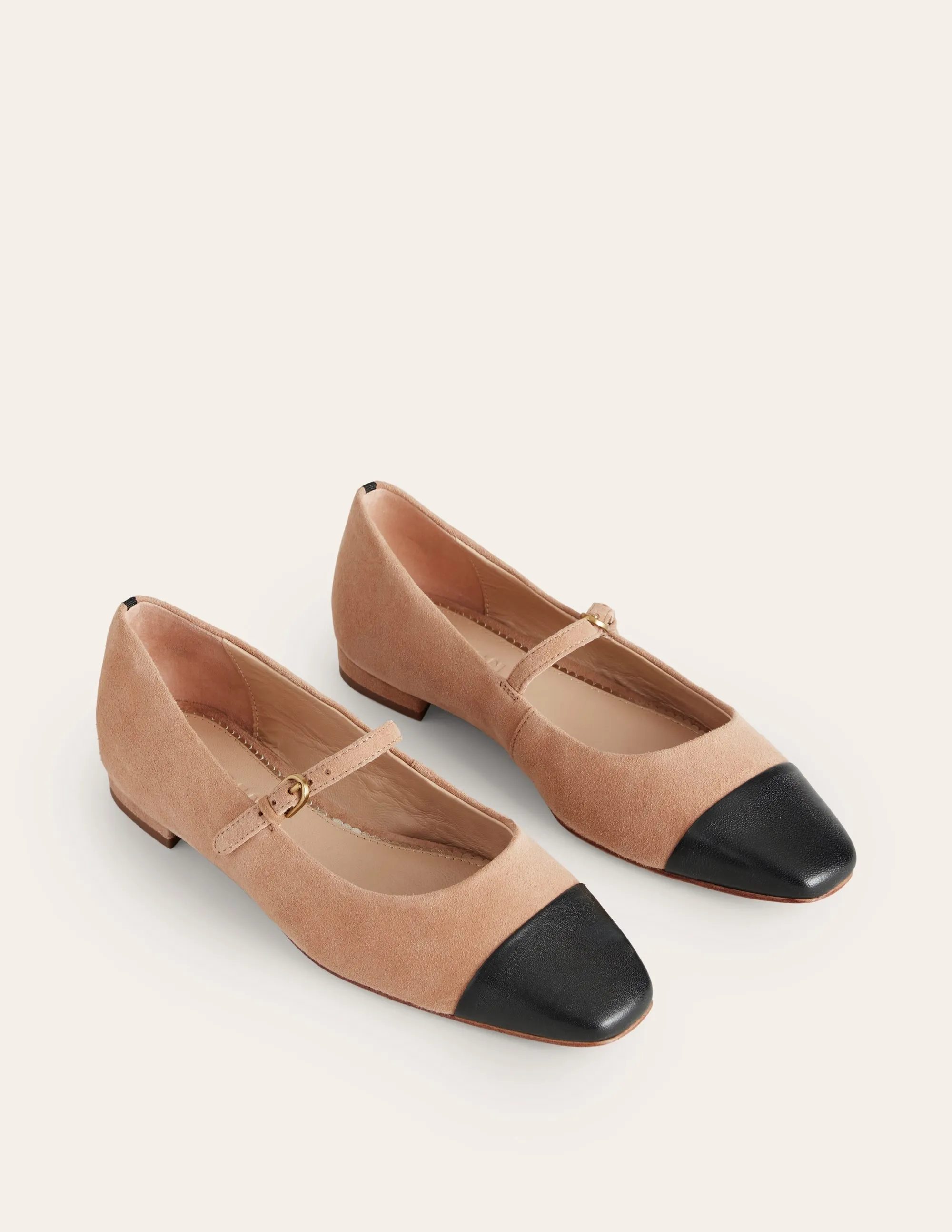 Penelope Mary Jane Flat-Latte Suede