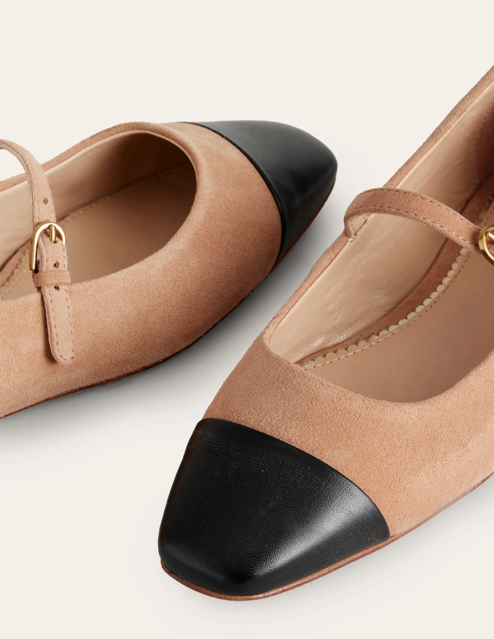 Penelope Mary Jane Flat-Latte Suede