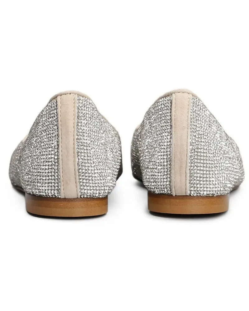 Pointed Toe Flats With Shimmering Embellishments