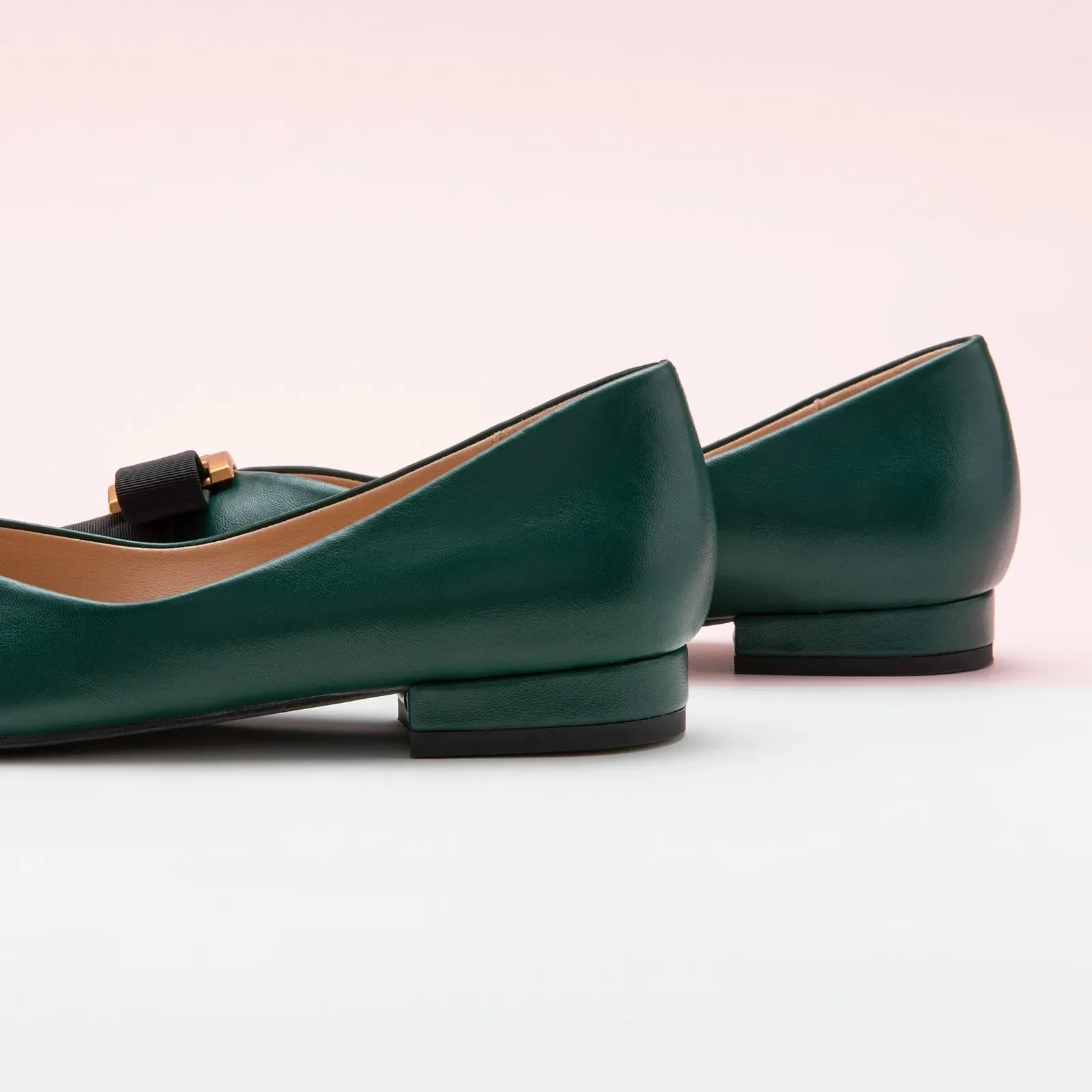 Pointed Toe Metal Tie Flats (Aida)