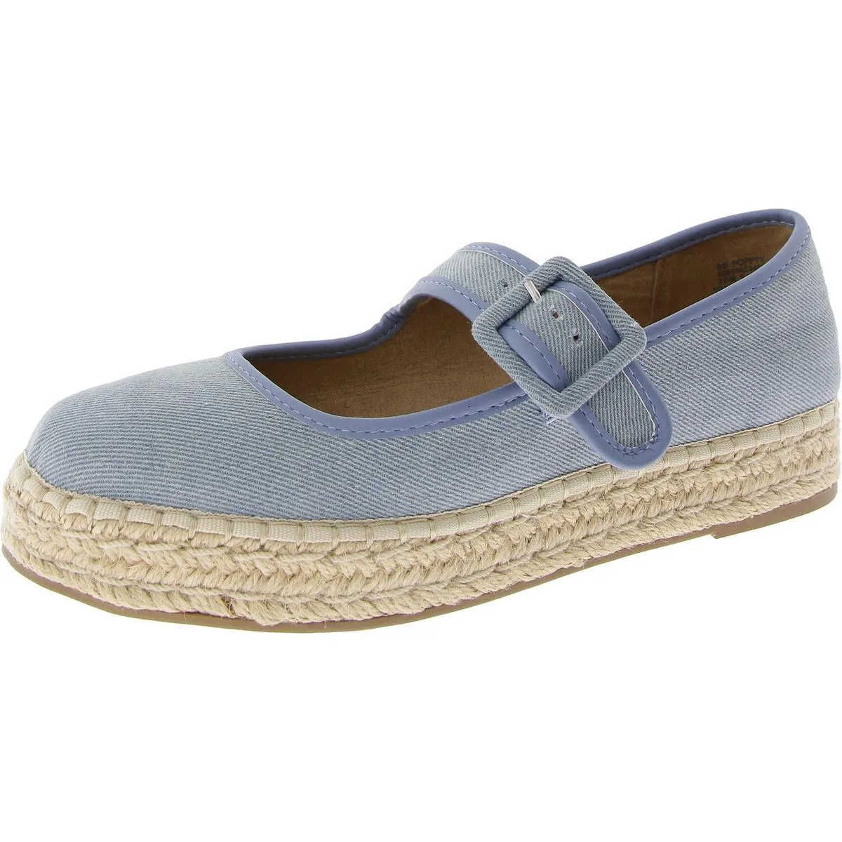 Poppyy Womens Faux Leather Trim Platform Mary Janes