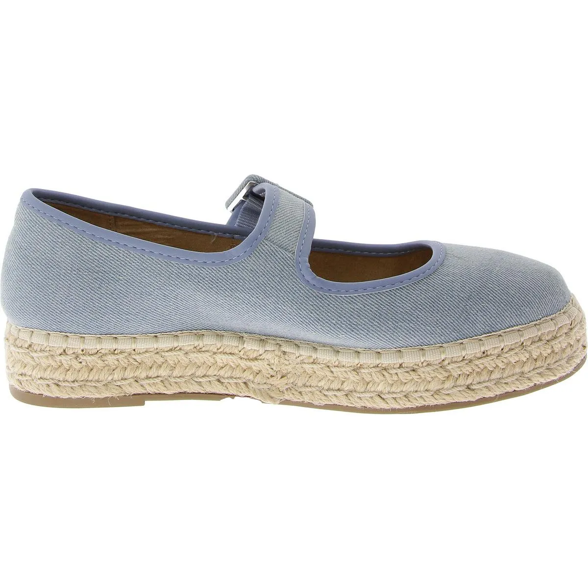 Poppyy Womens Faux Leather Trim Platform Mary Janes