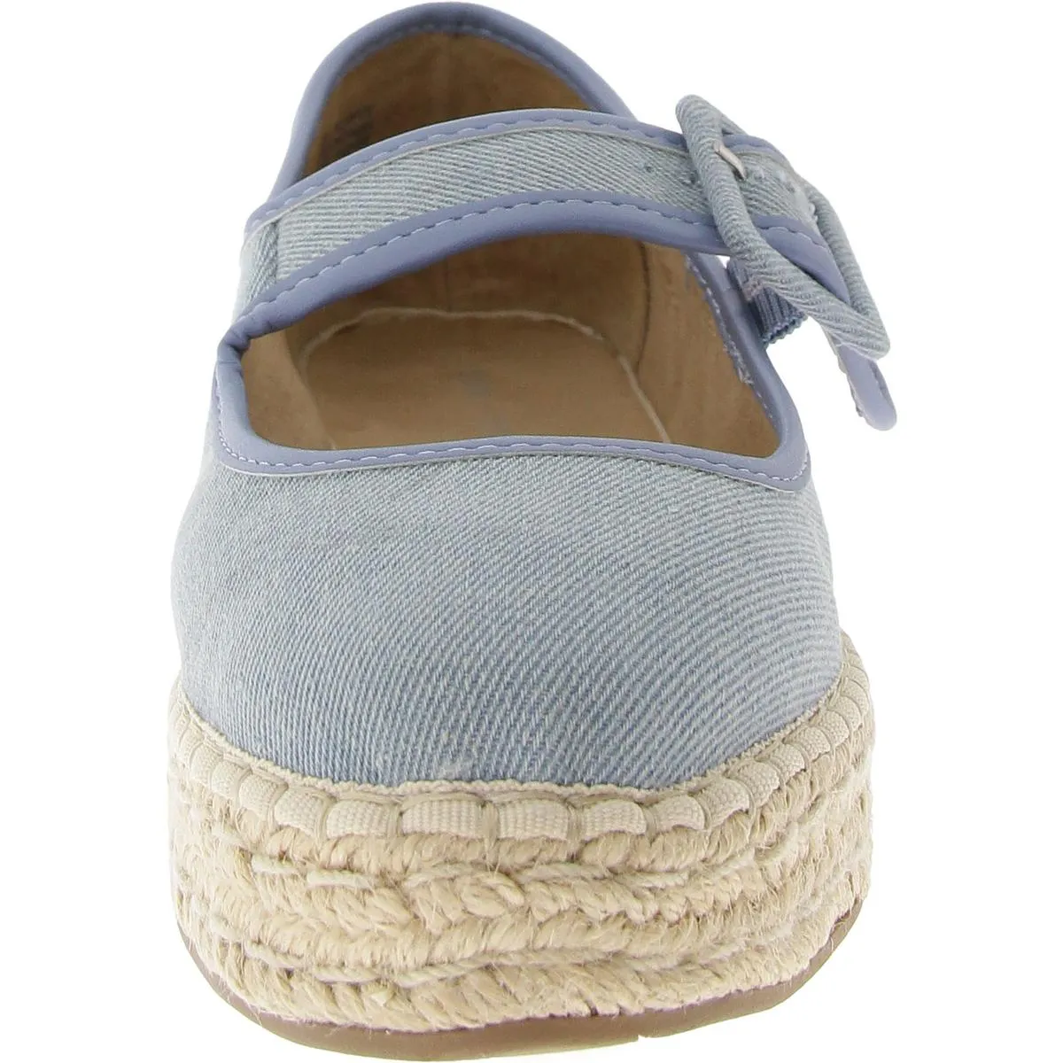 Poppyy Womens Faux Leather Trim Platform Mary Janes