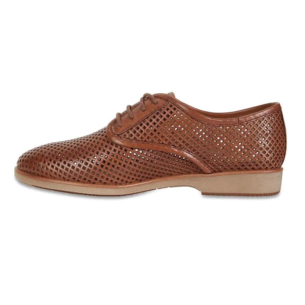 Raquel Brogue in Tan Leather