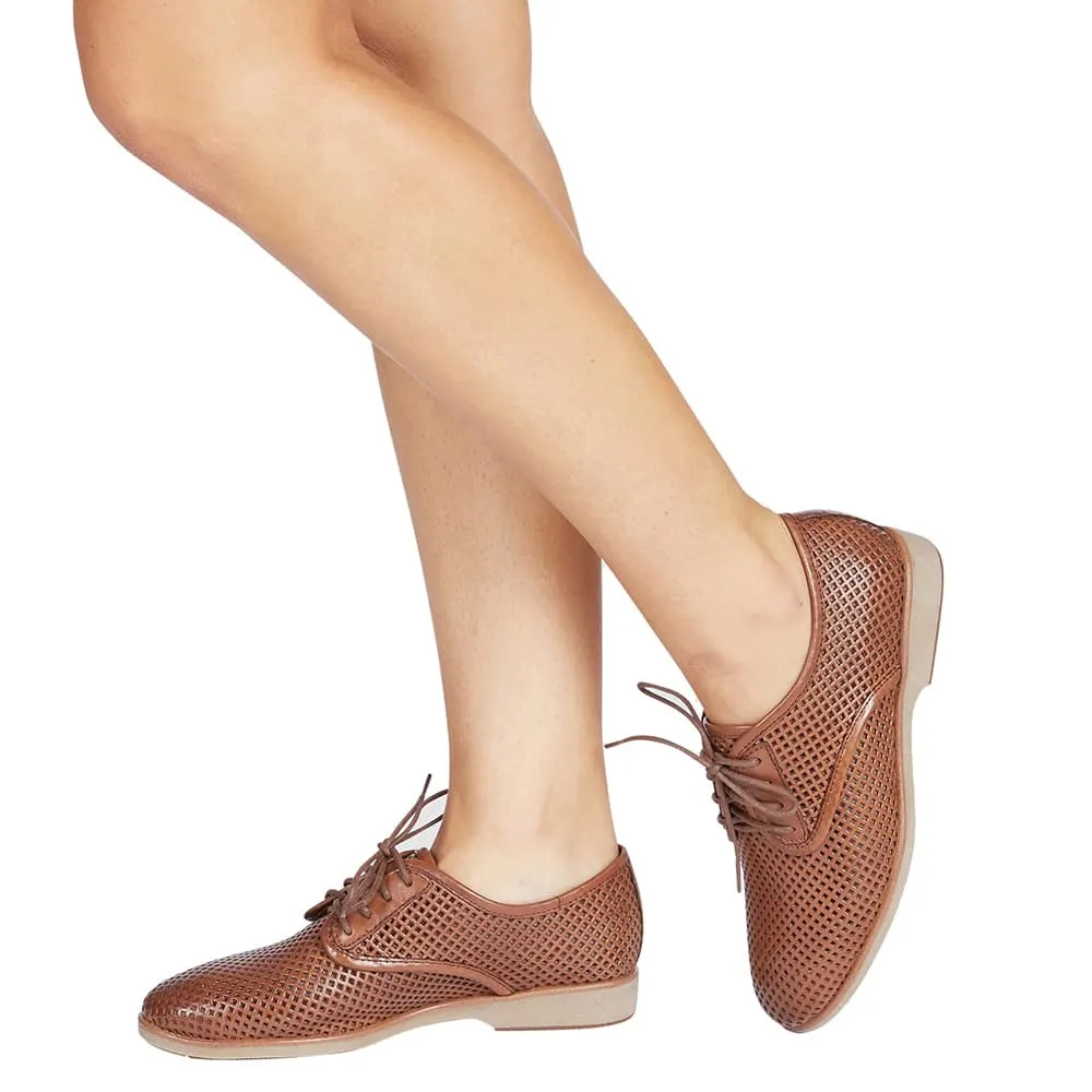 Raquel Brogue in Tan Leather