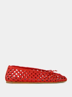 Regency Slipper in Crimson Woven Leather