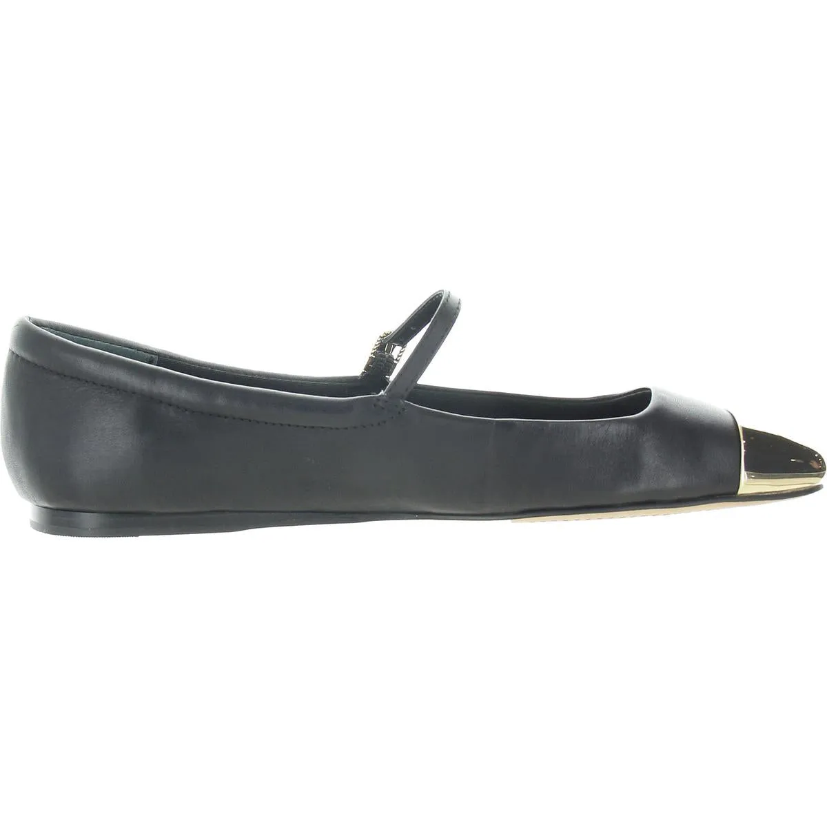Reyes Womens Toe Cap Leather Ballet Flats