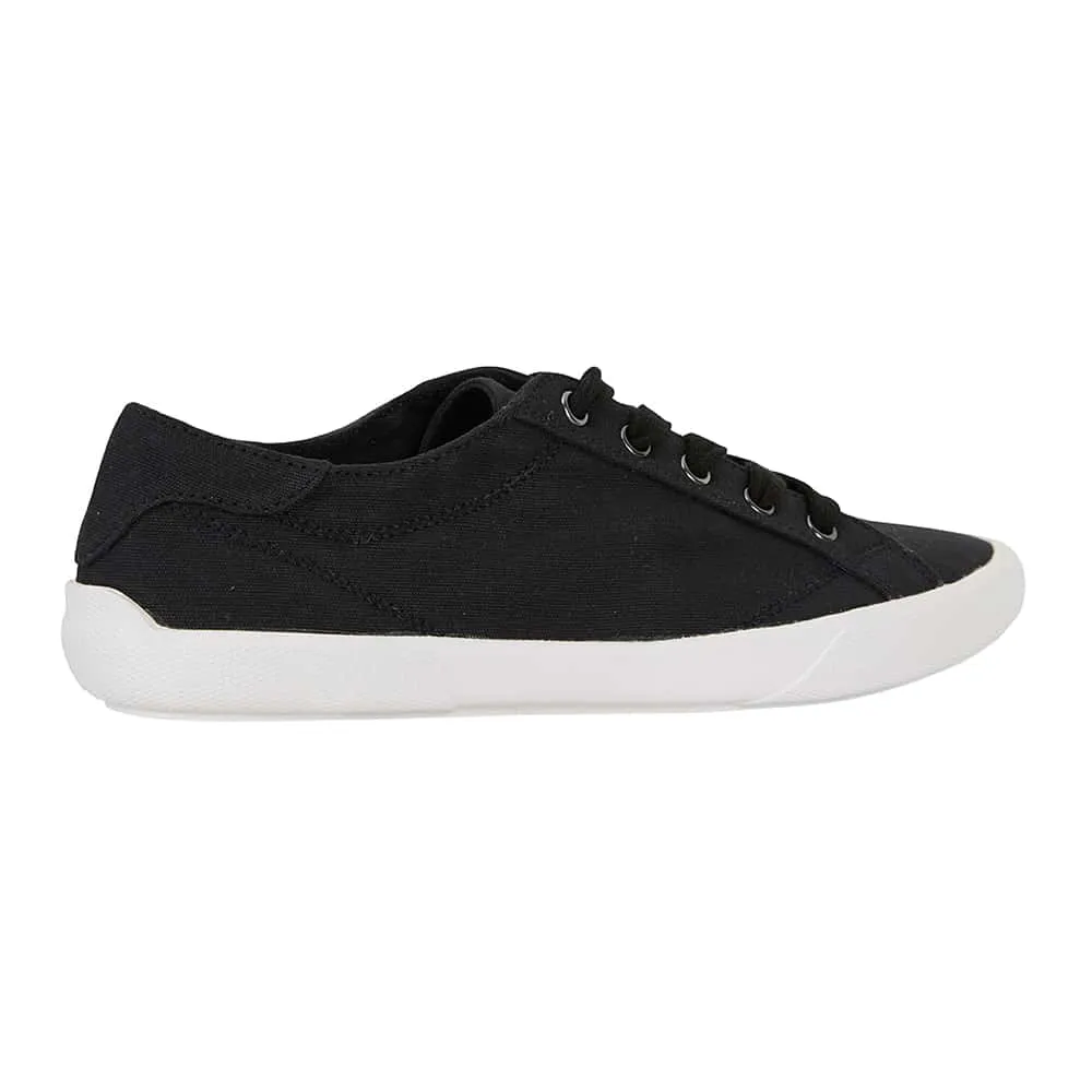 Riddle Sneaker in Black Smooth Canvas