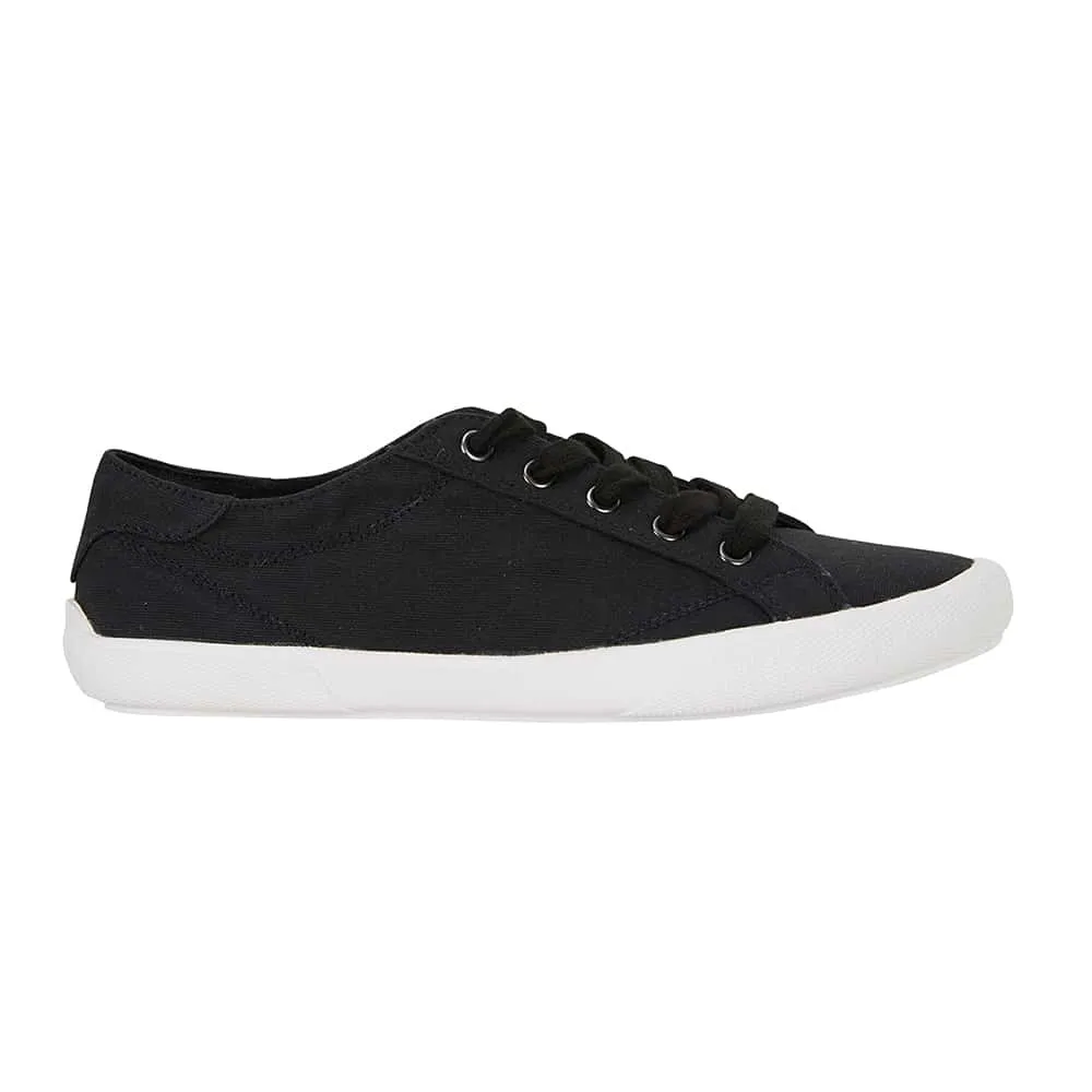 Riddle Sneaker in Black Smooth Canvas