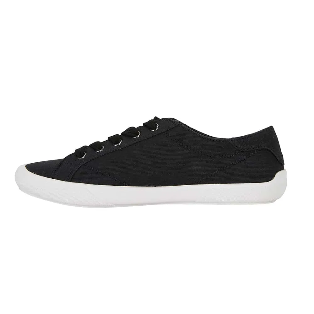 Riddle Sneaker in Black Smooth Canvas