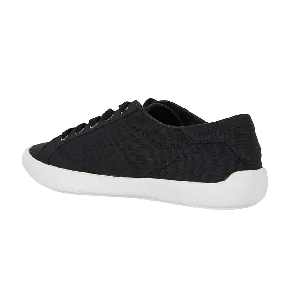 Riddle Sneaker in Black Smooth Canvas