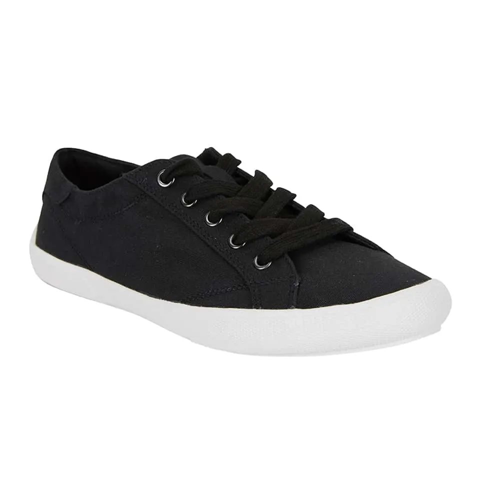Riddle Sneaker in Black Smooth Canvas
